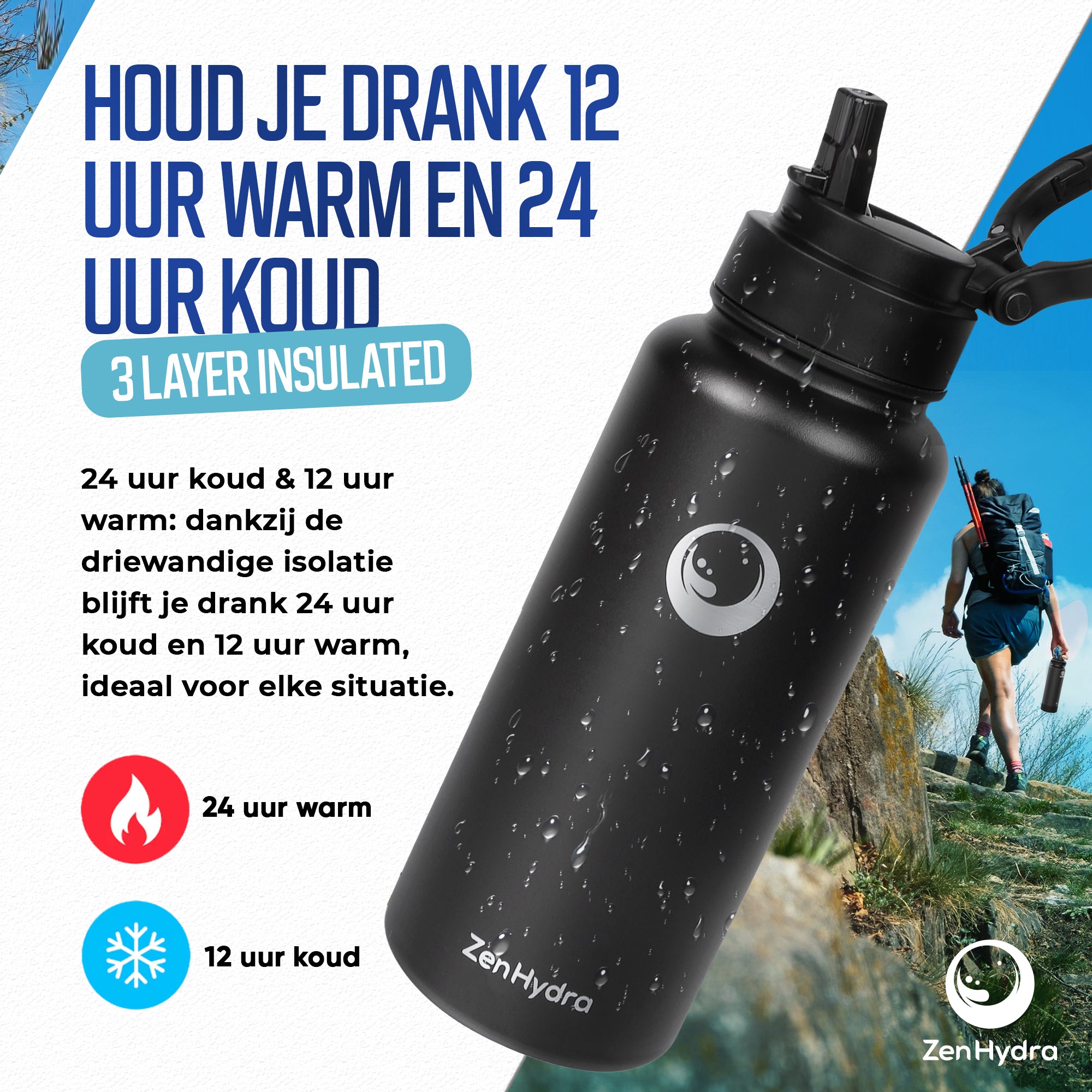 Blijf gehydrateerd: ZenHydra-flessen houden je drank 12 uur warm en 24 uur koud