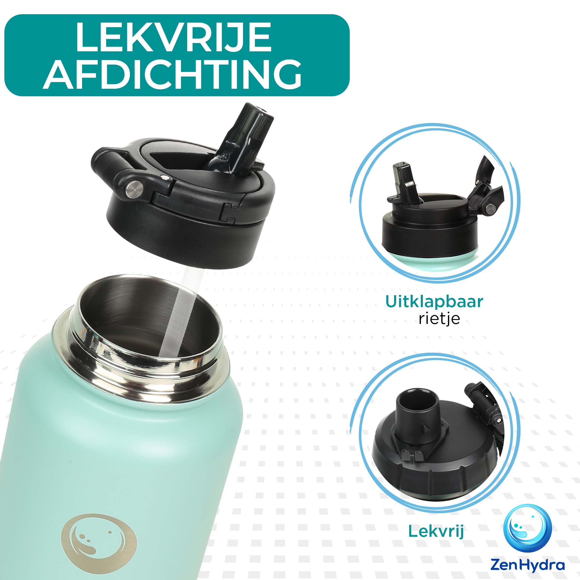 ZenHydra | Explorer 1L Drinkfles - Kleurrijk, Isolerend & BPA-vrij