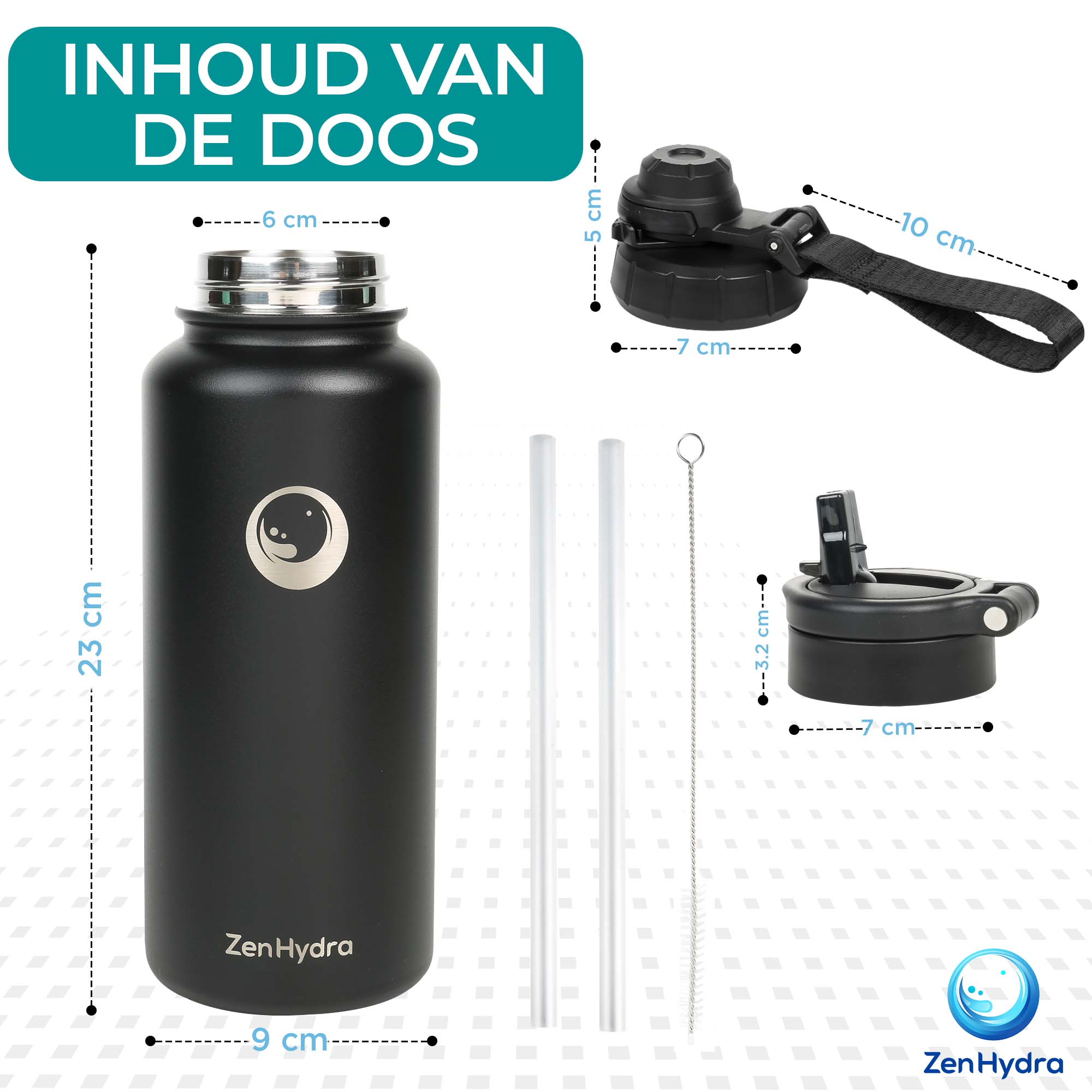 ZenHydra Explorer Drinkfles 1 Liter - Isolerend en BPA-vrij | ZenHydra