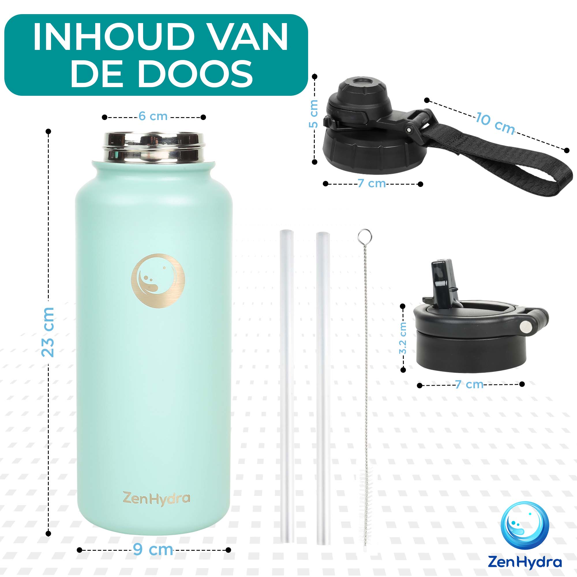 ZenHydra | Explorer 1L Drinkfles - Kleurrijk, Isolerend & BPA-vrij